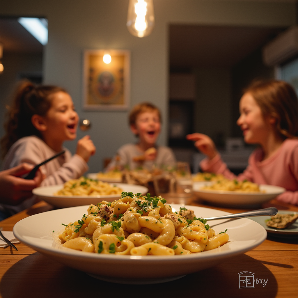 Steaming plate of Creamy Cajun Chicken Pasta with tender chicken, colorful bell peppers, and penne pasta in a rich